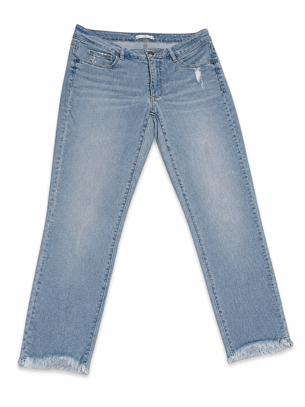 LOFT Light Blue Straight Leg Jeans with Frayed Hem Size 6